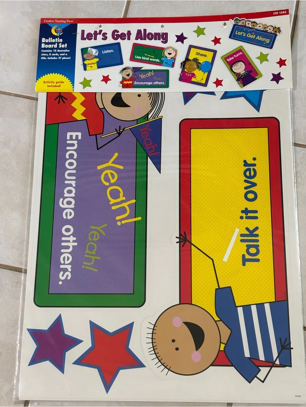 Let's Get Along Bulletin Board Set - Creative Teaching press stick kids - Picture 1 of 1